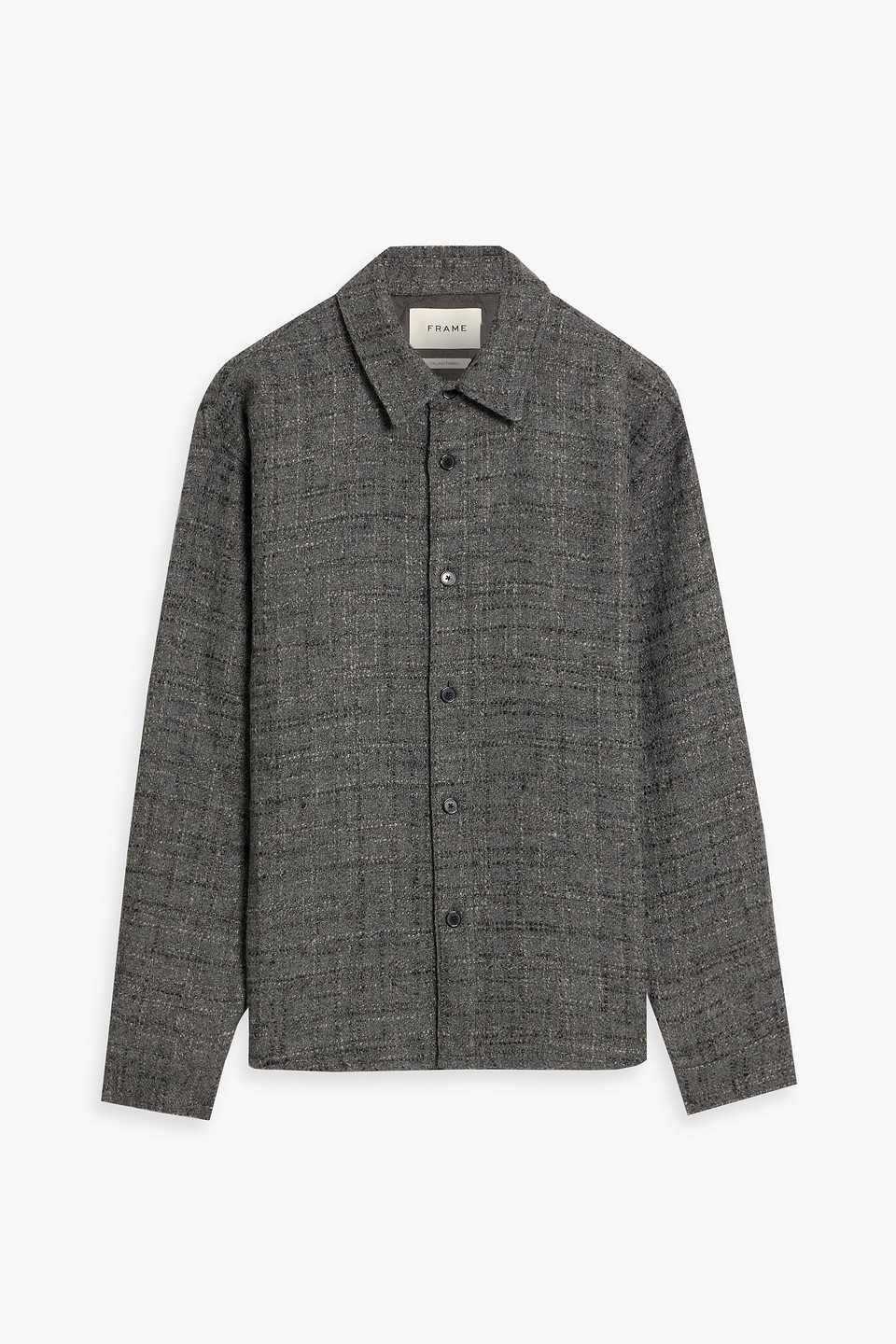 frame - tweed overshirt - gray - s