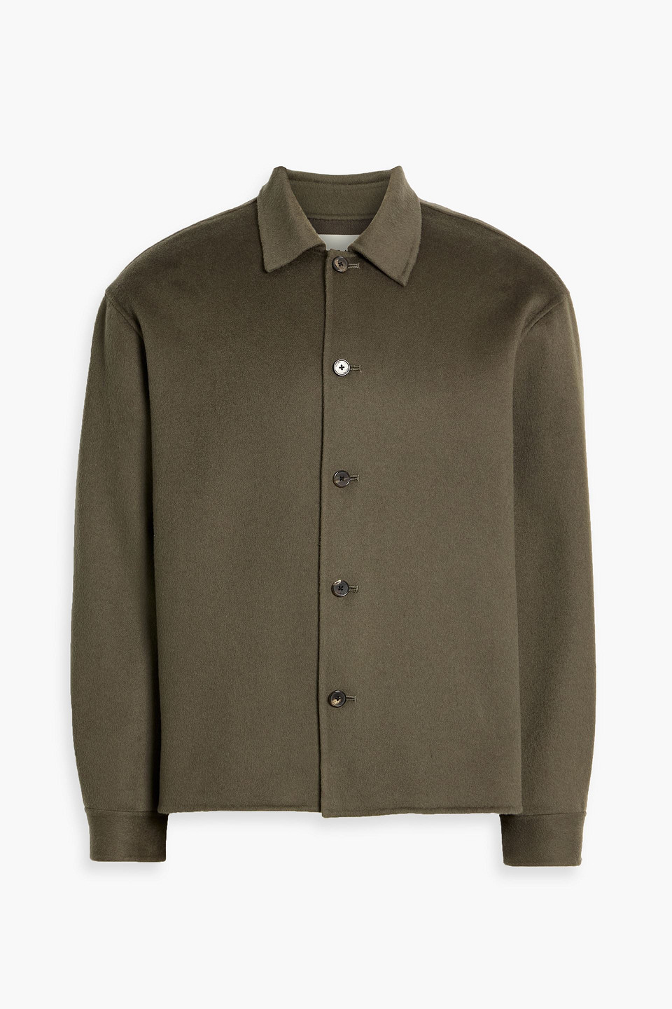 frame - wool-felt overshirt - green - m