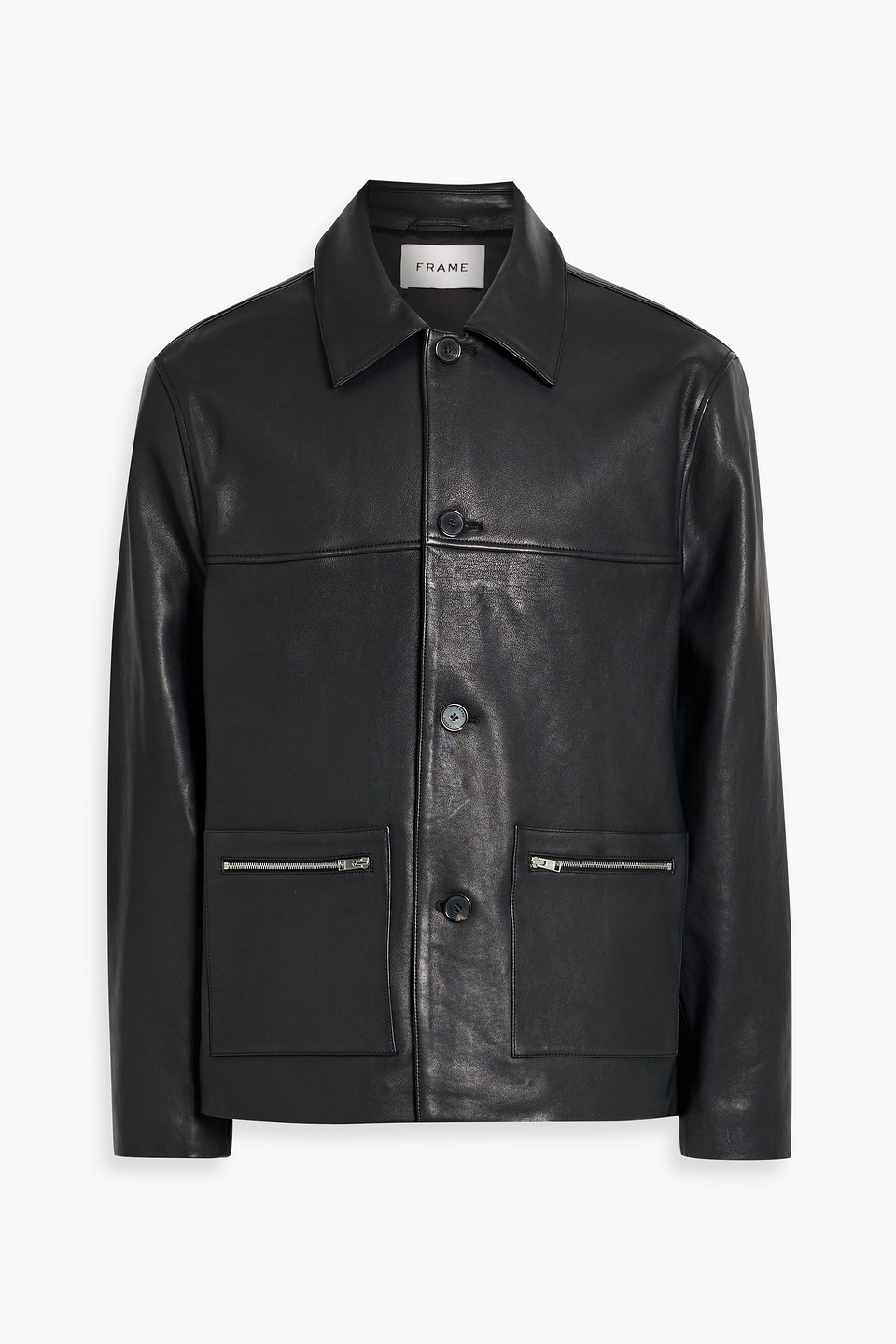 frame - utility leather jacket - black - xl