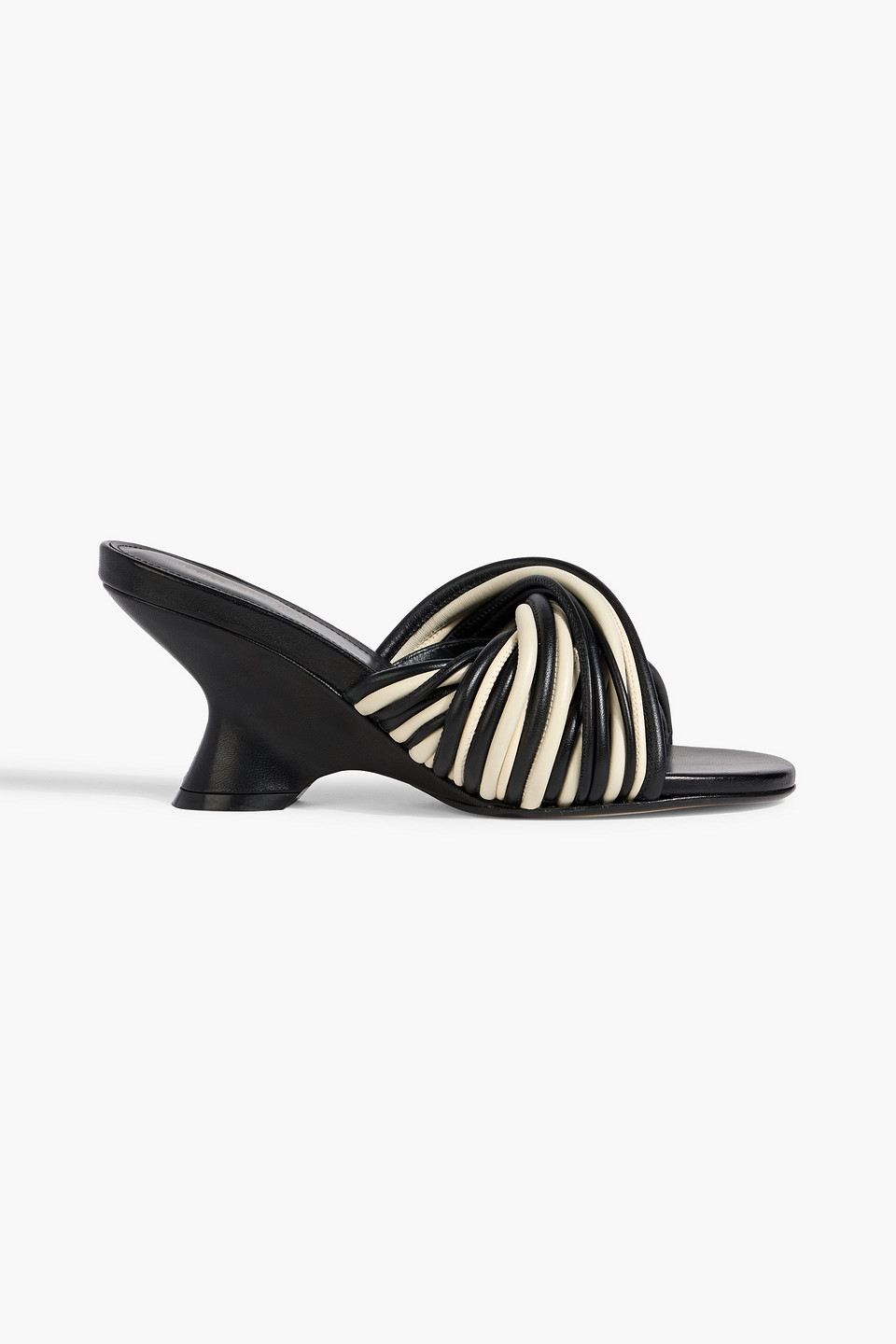 Dries Van Noten Two-tone Leather Mules In Black