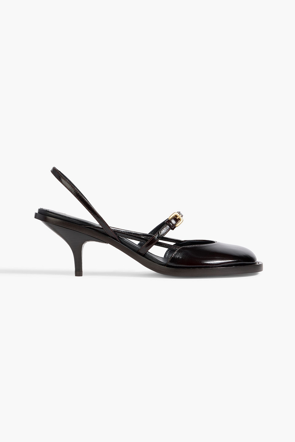 dries van noten - leather slingback pumps - brown - eu 40