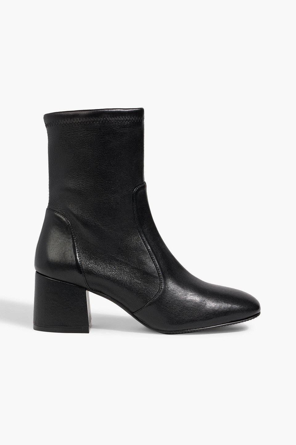 Stuart Weitzman Sleek 60 Leather Sock Boots In Black