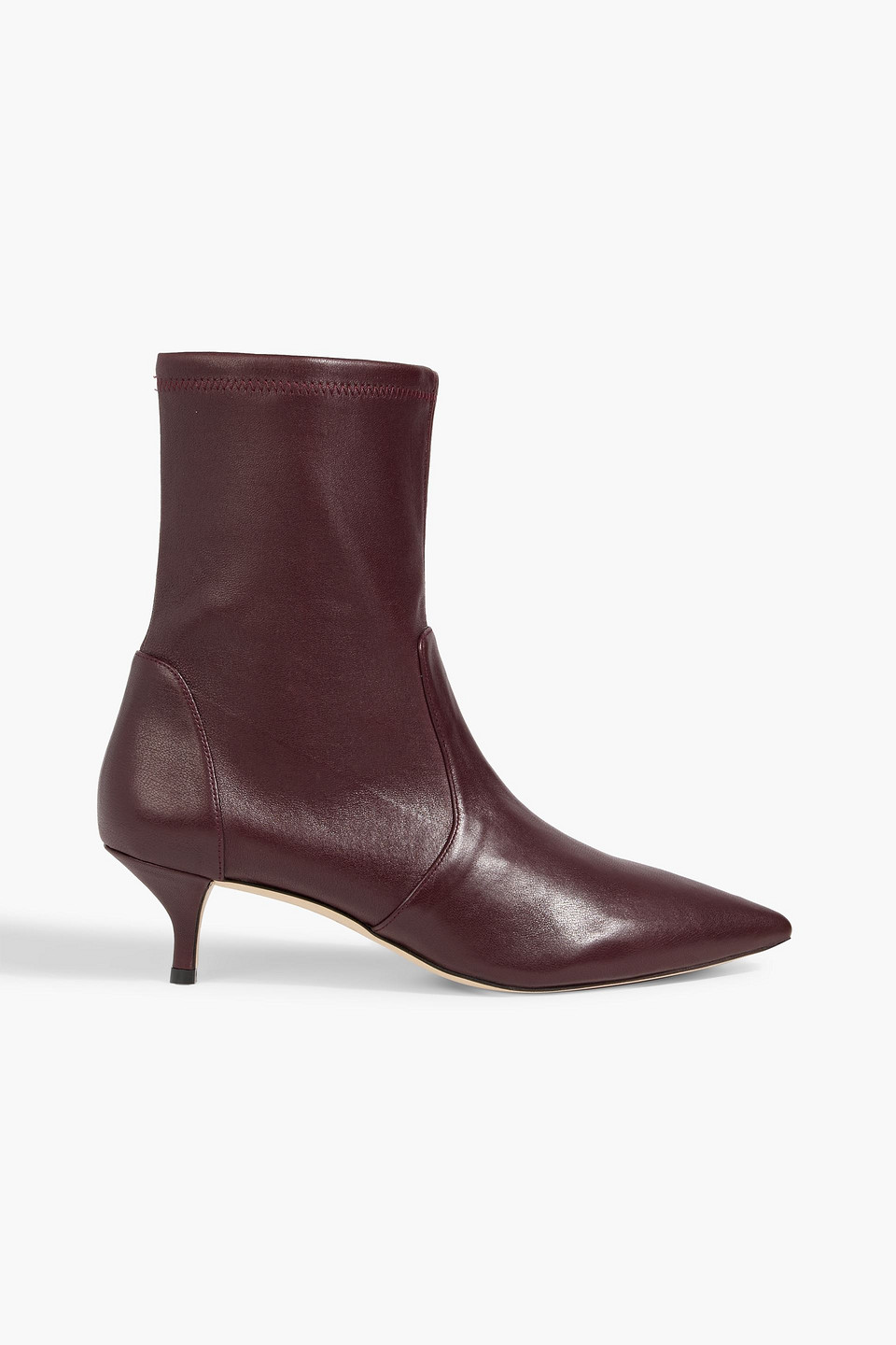Stuart Weitzman Mara 50 Leather Ankle Boots In Burgundy
