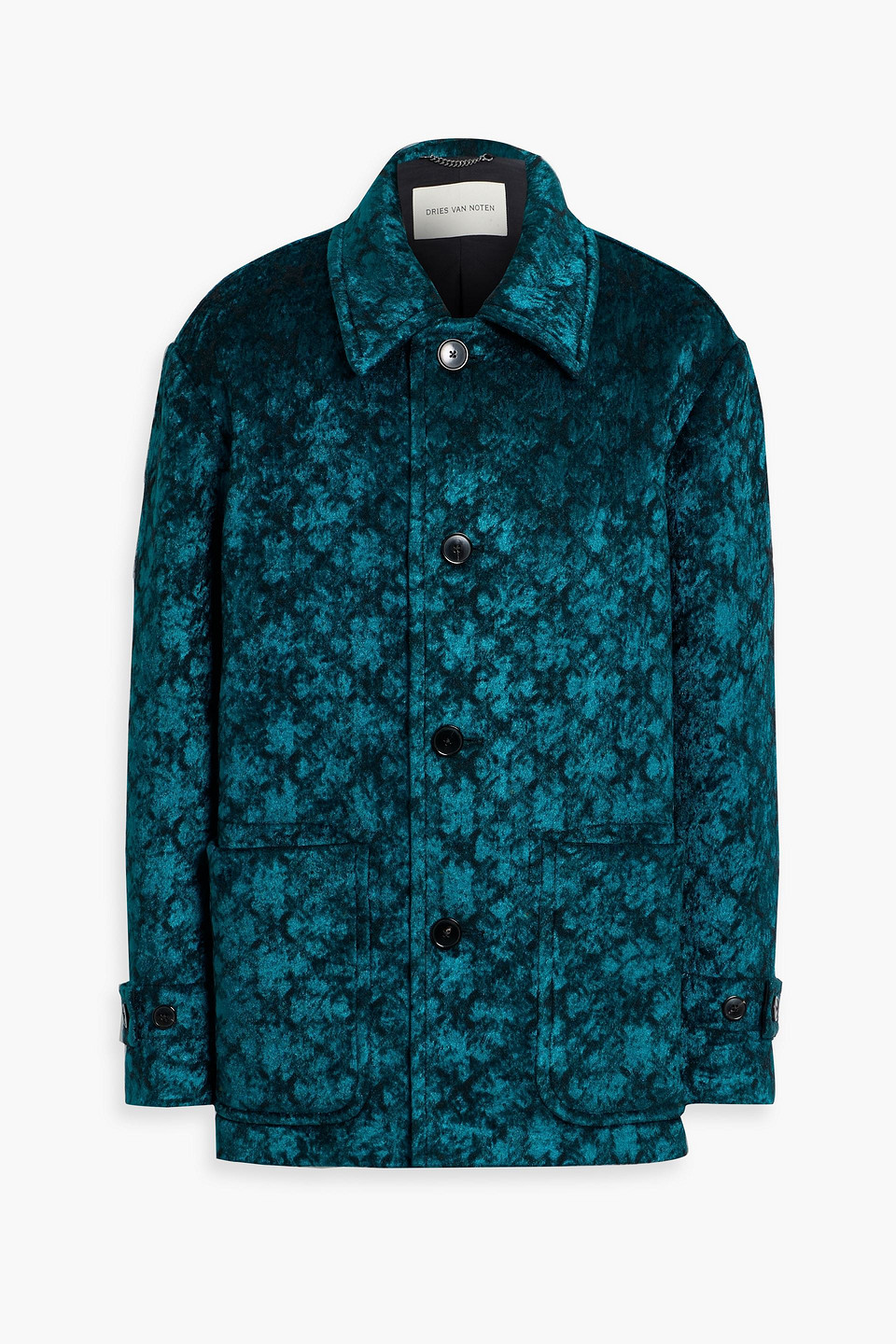 dries van noten - jacquard jacket - blue - l