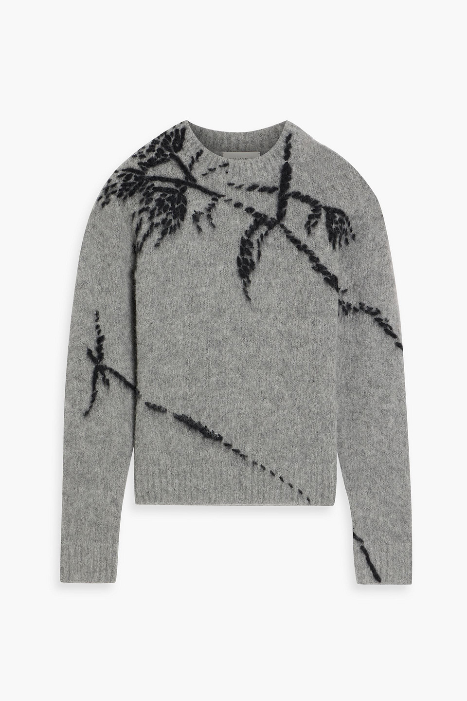 dries van noten - intarsia alpaca-blend sweater - gray - s