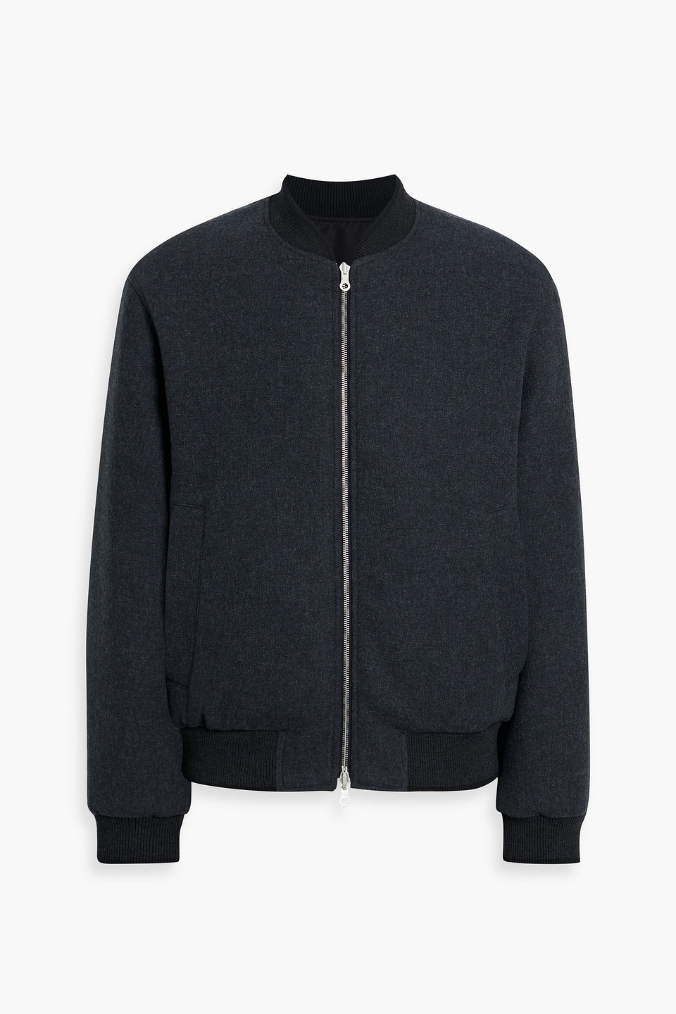 dries van noten - twill bomber jacket - gray - m