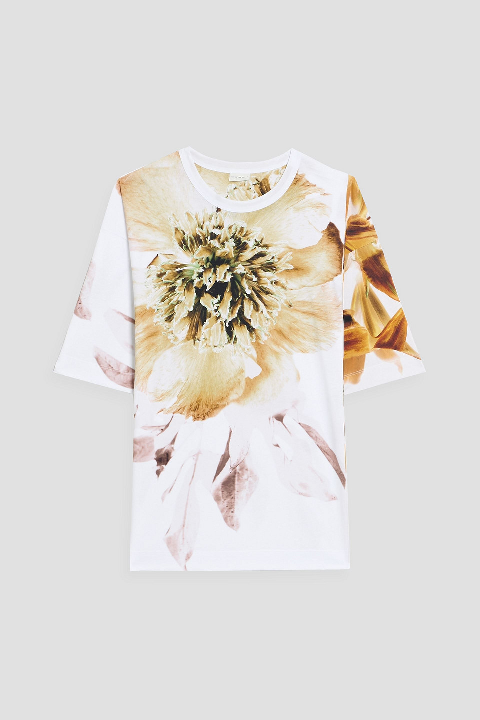 dries van noten - floral-print cotton-jersey t-shirt - white - m