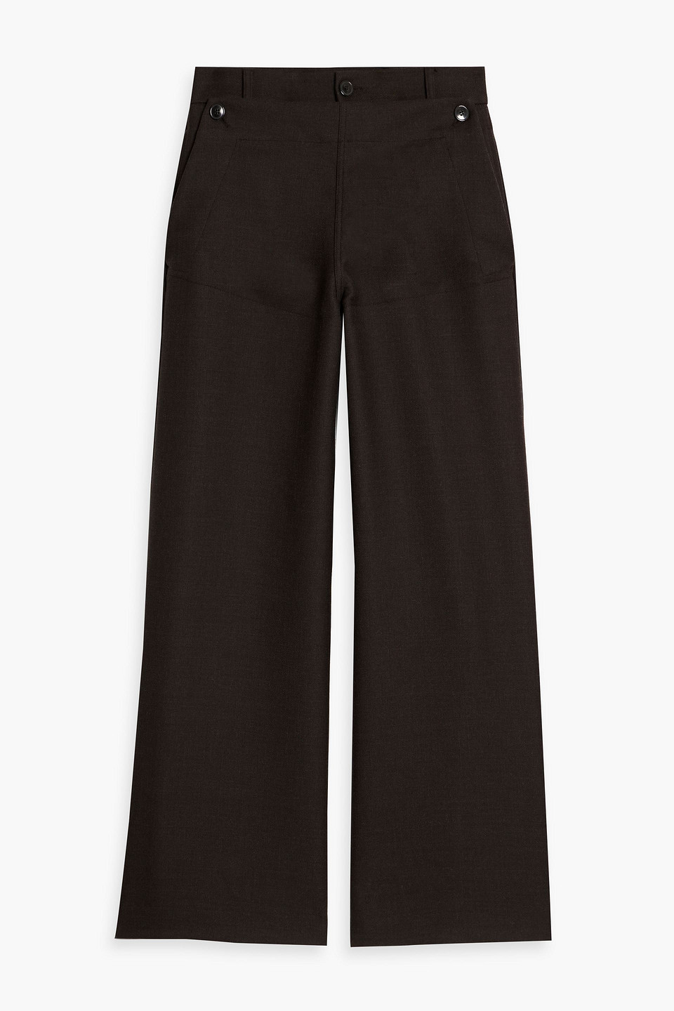 dries van noten - layered wool-twill pants - brown - it 48