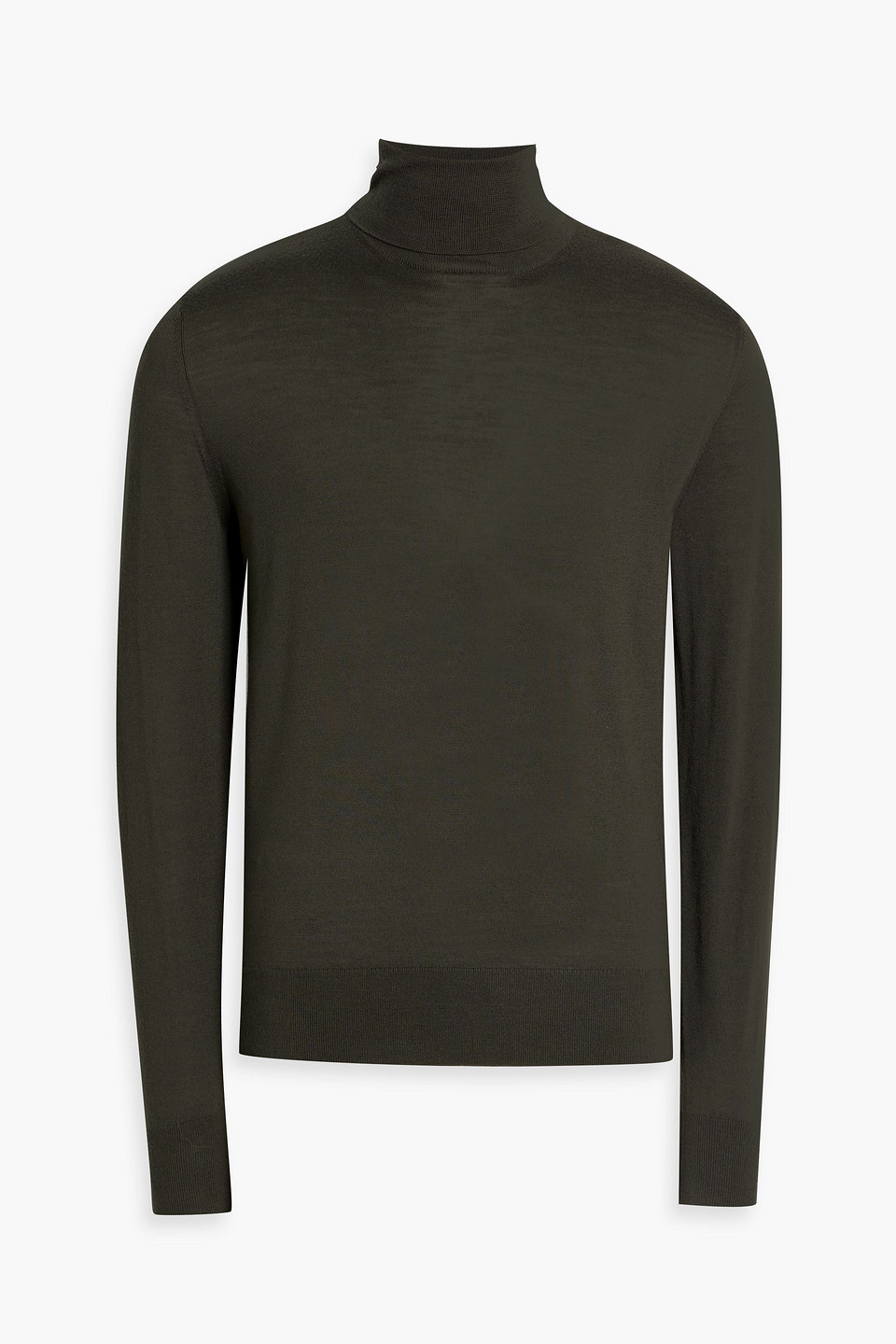 dries van noten - merino wool turtleneck sweater - green - s