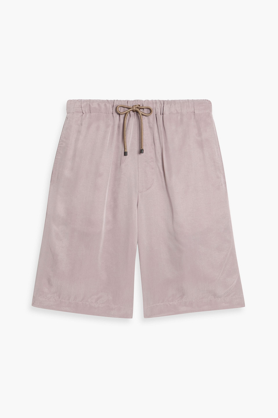 dries van noten - crinkled-cupro drawstring shorts - purple - it 46