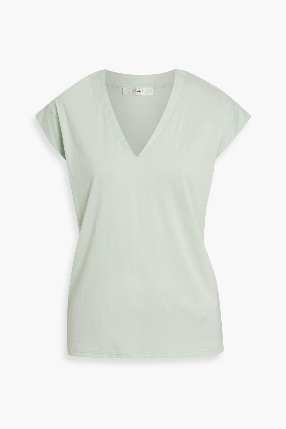 Frame Le Mid Rise Pima Cotton-jersey Top In Green