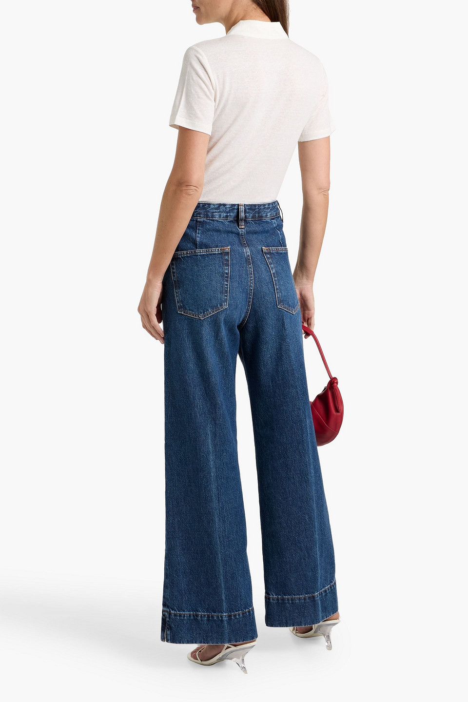 Frame The Pixie High-rise Flared Jeans In Blue