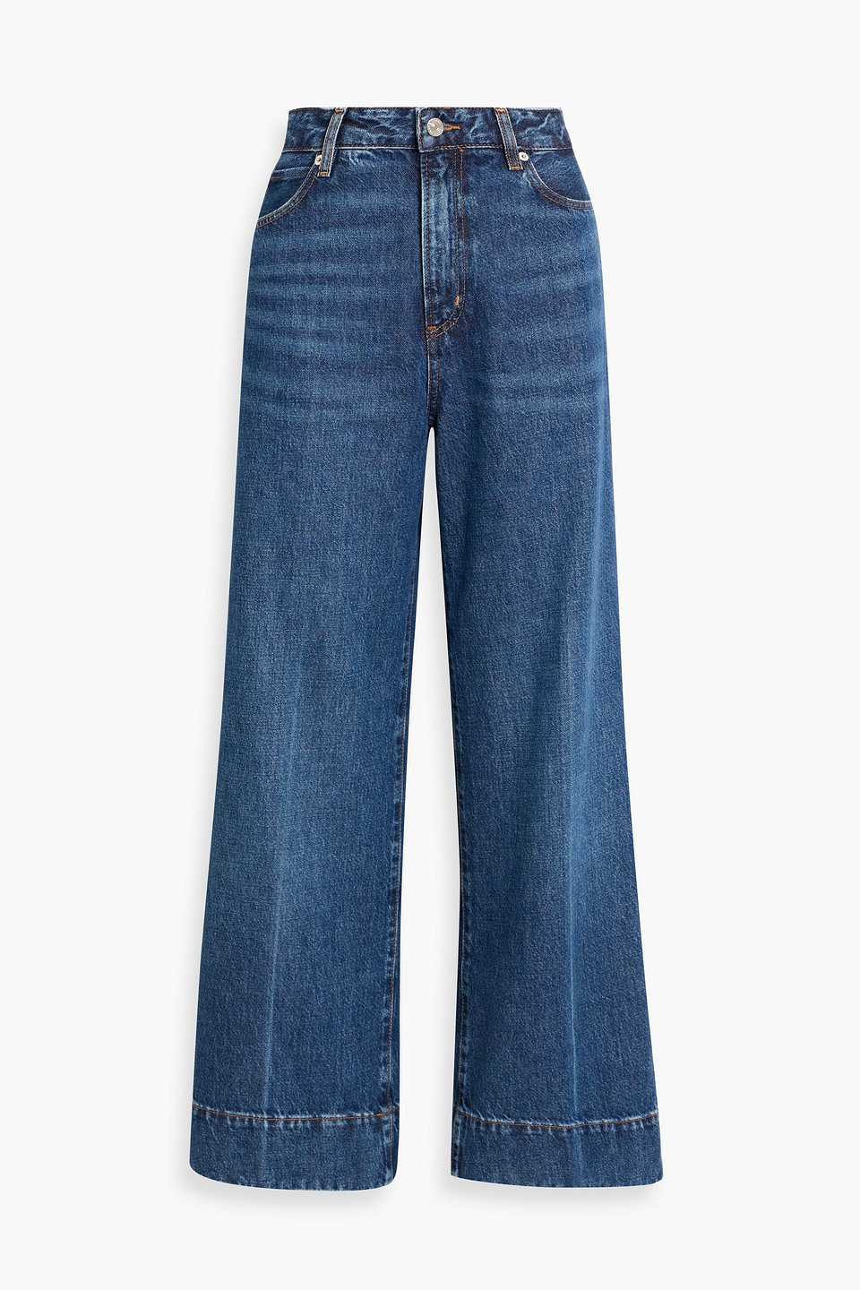 Frame The Pixie High-rise Flared Jeans In Blue