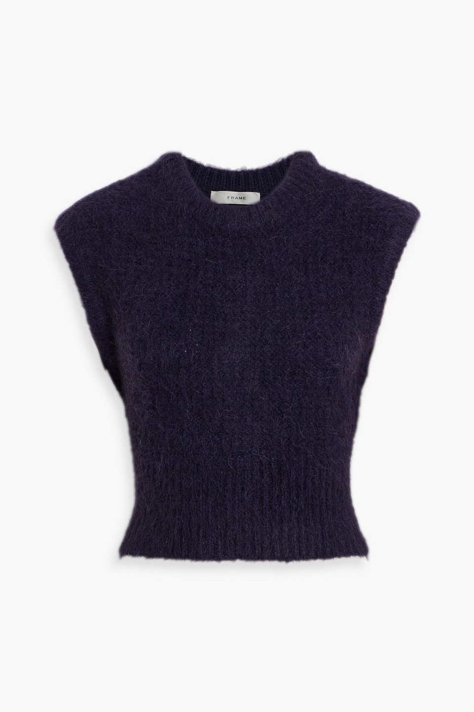 frame - the plush brushed alpaca-blend vest - purple - xs