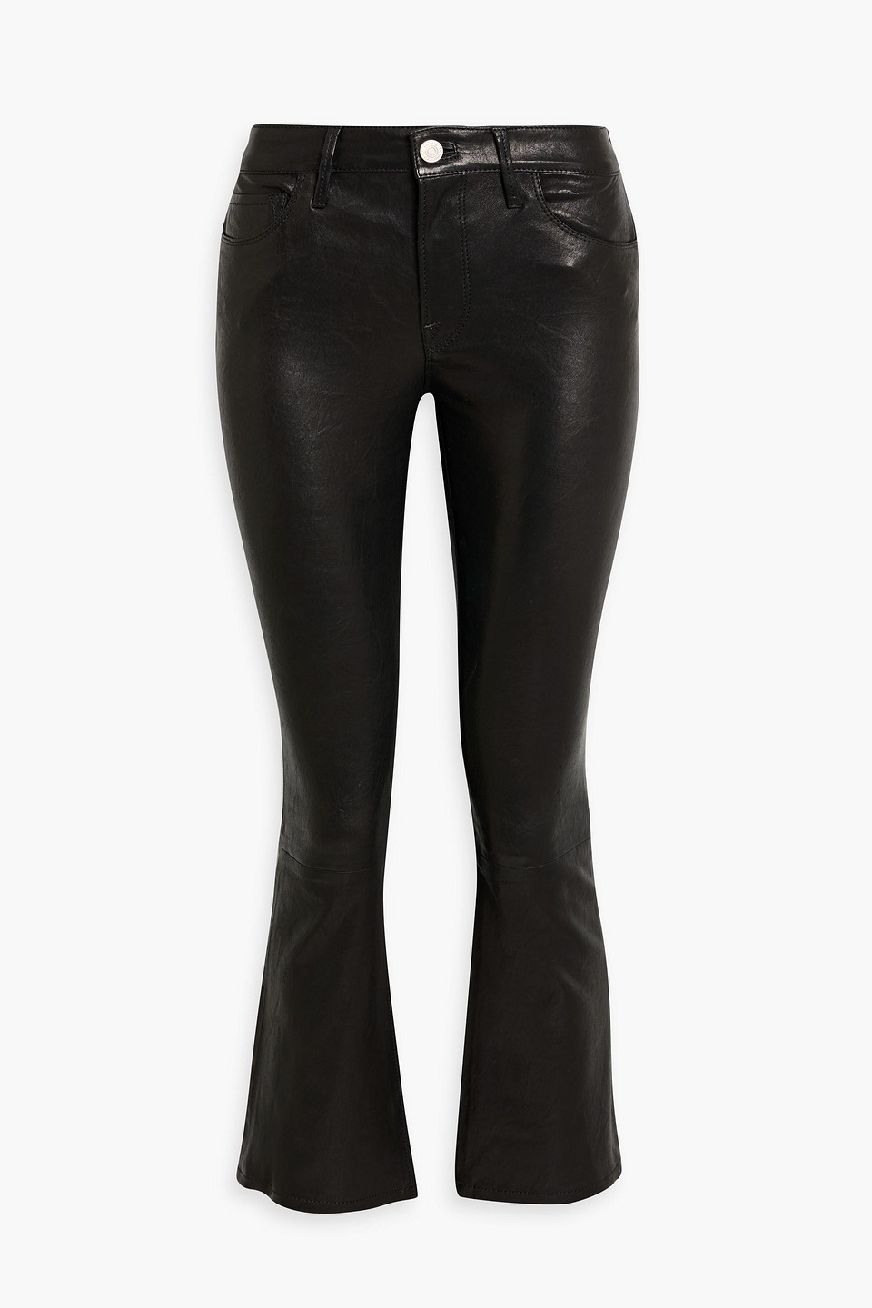 FRAME LE CROP MINI BOOT LEATHER BOOTCUT PANTS