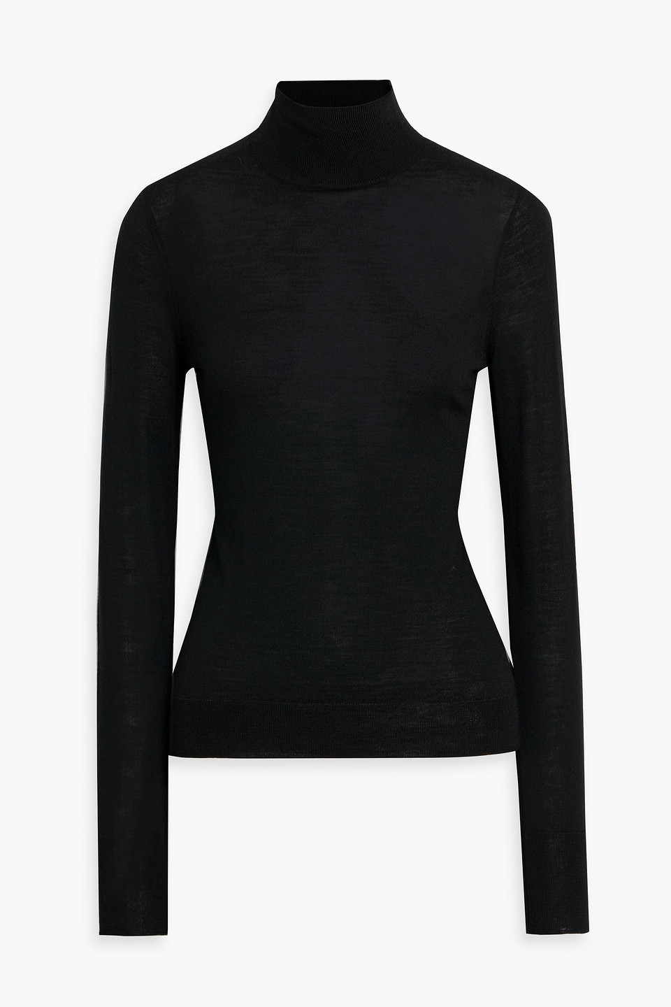 frame - wool turtleneck top - black - xs
