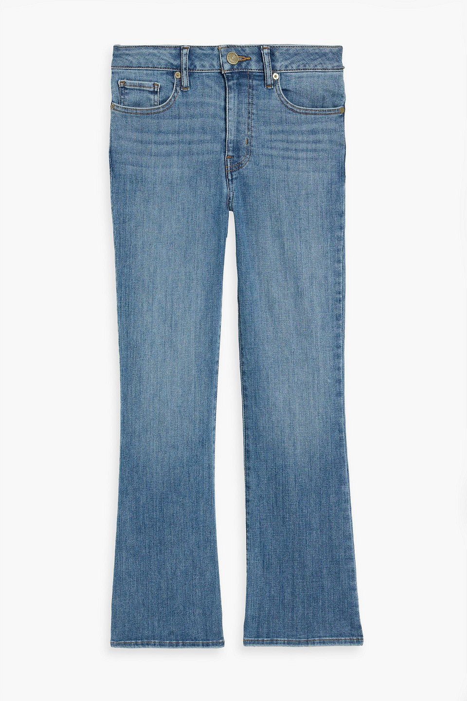 Frame Le Crop Mini Boot High-rise Bootcut Jeans In Blue