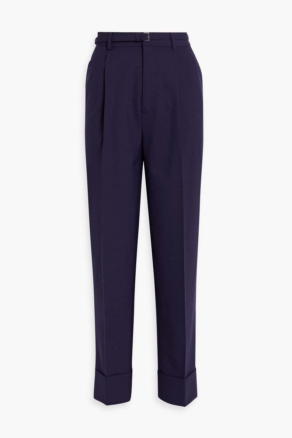 Frame The Cuffed Twill Tapered Pants In Purple