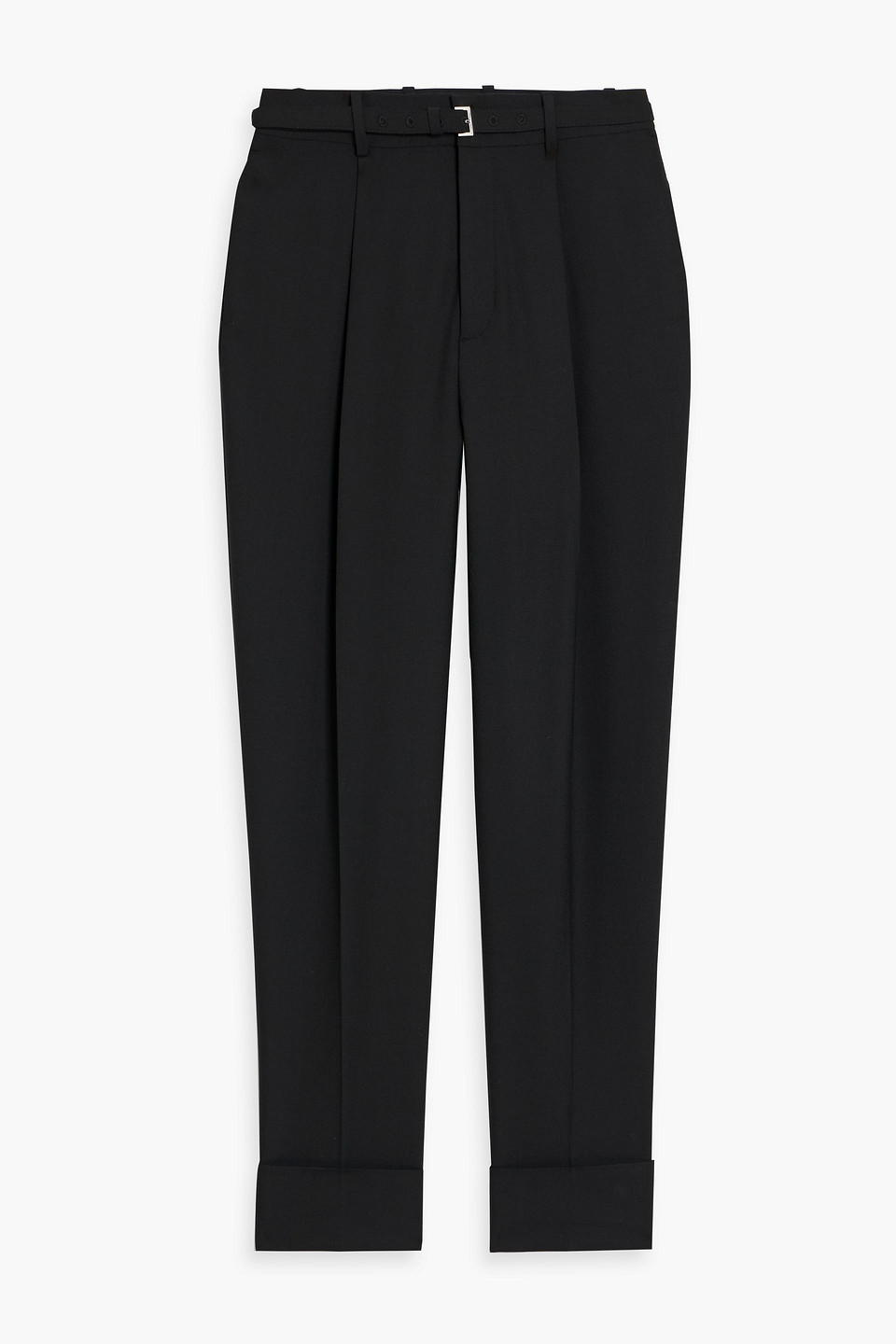 Frame The Cuffed Twill Tapered Pants In Black