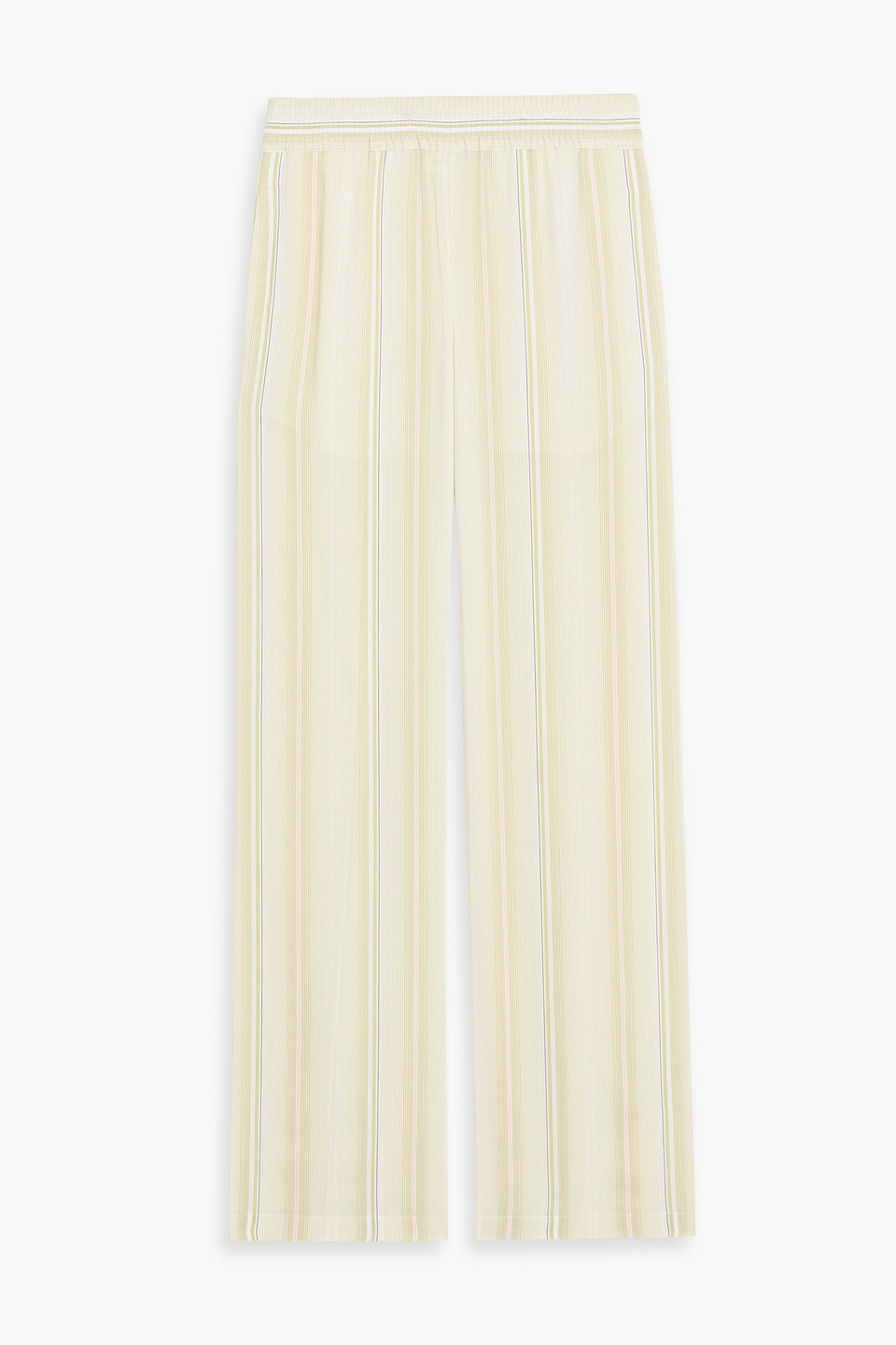 Victoria Beckham Striped Woven Wide-leg Pants In Green