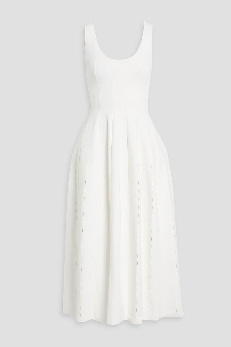 adam lippes - lucilla laser-cut stretch-knit midi dress - white - s