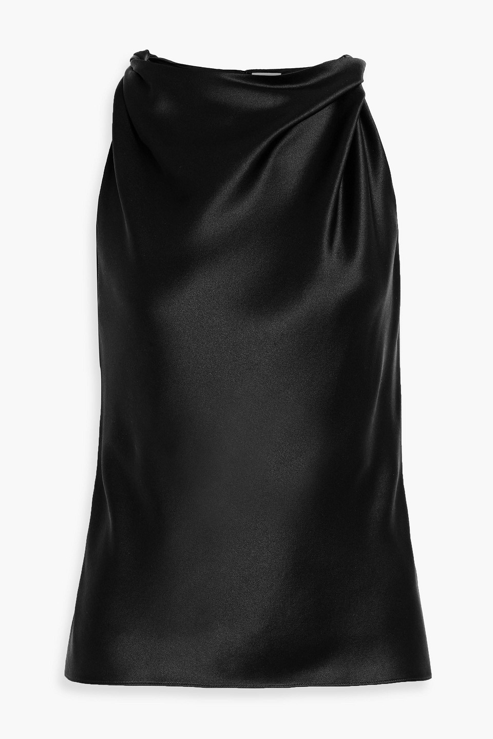 adam lippes - selima twisted silk-satin top - black - us 4