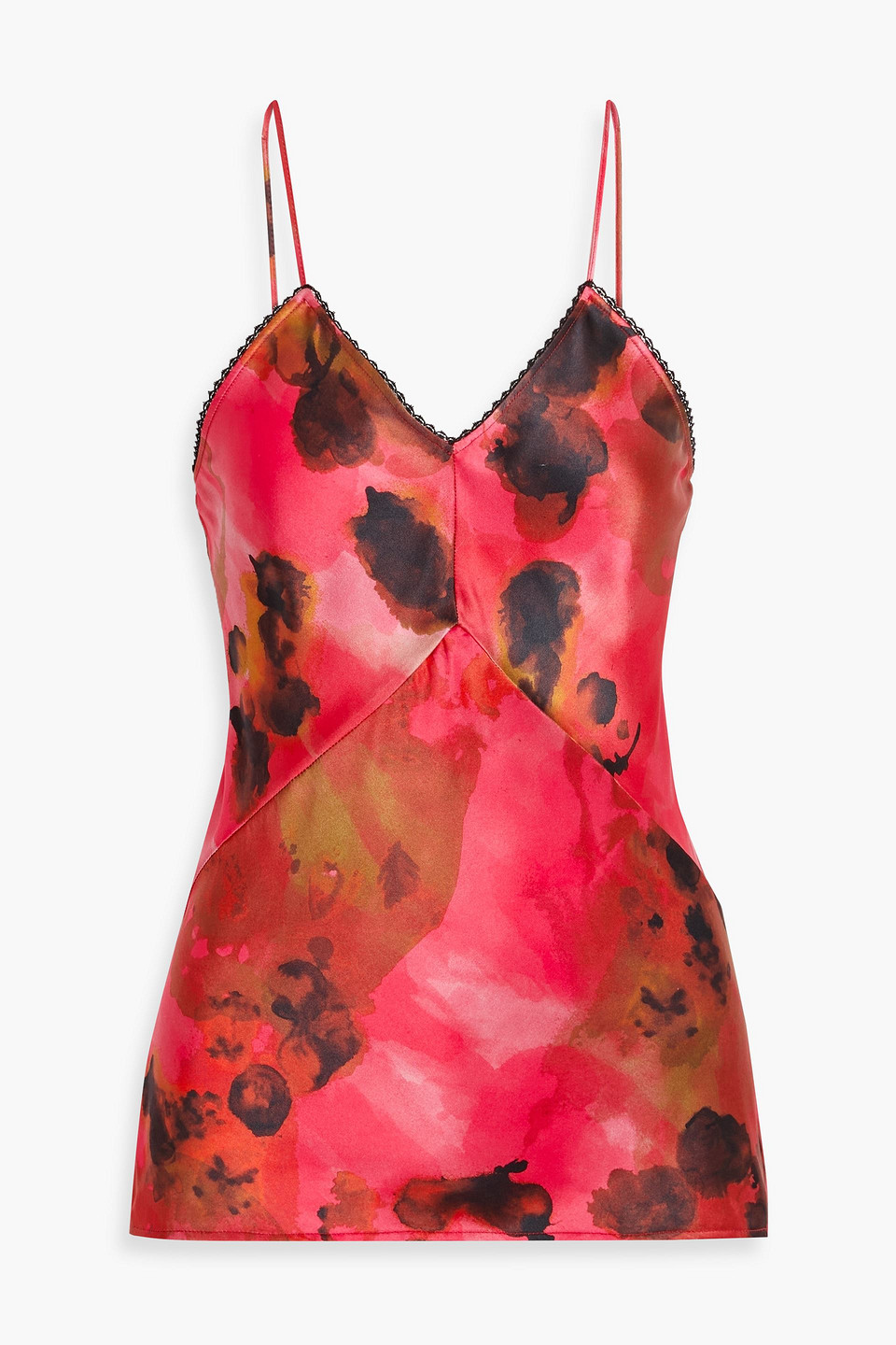 Victoria Beckham Floral-print Silk-satin Camisole In Pink