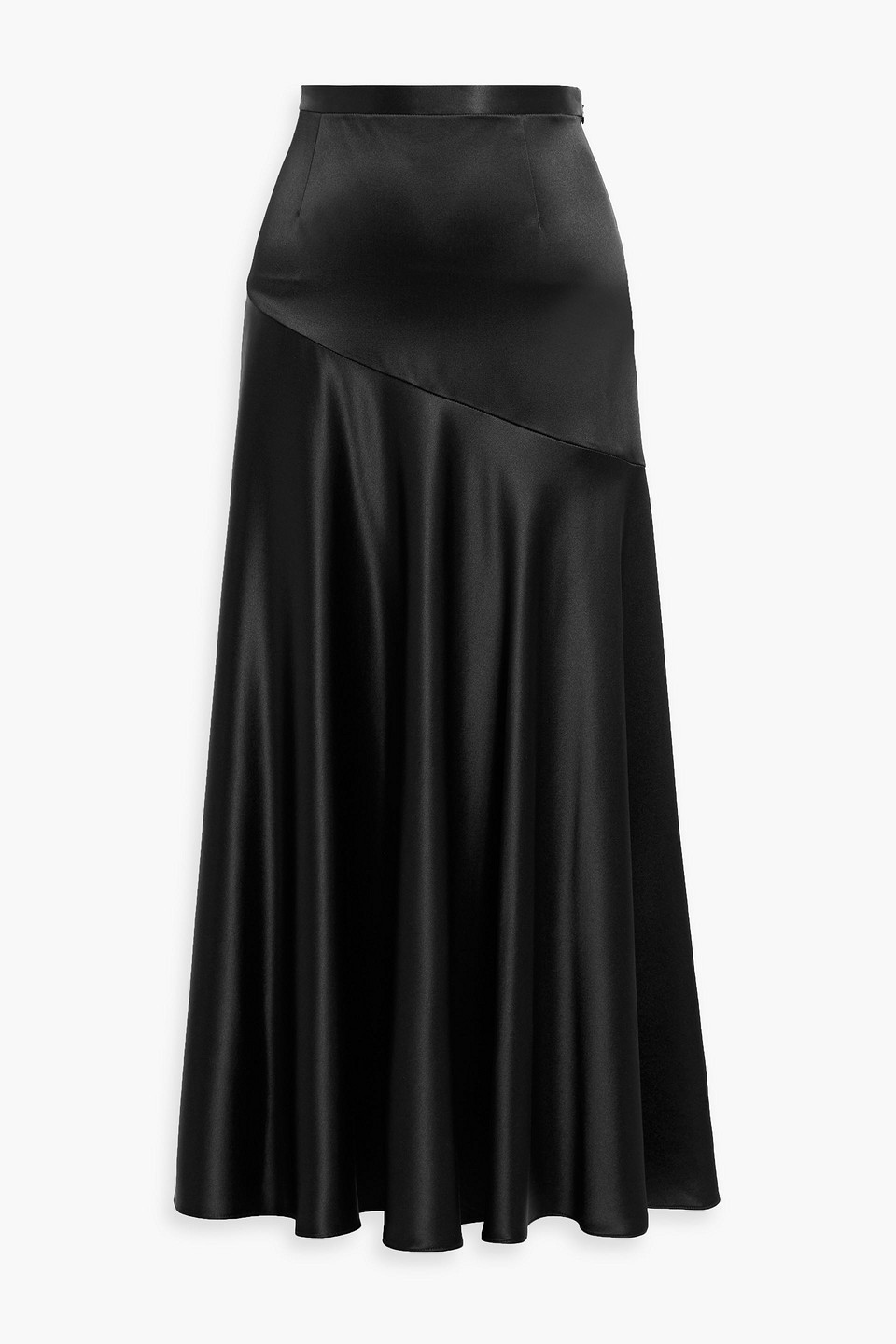 Adam Lippes Tess Silk Satin-crepe Maxi Skirt In Black
