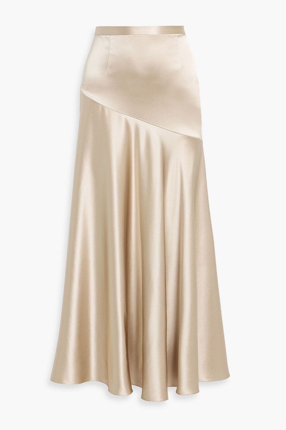 adam lippes - tess silk satin-crepe maxi skirt - metallic - us 8