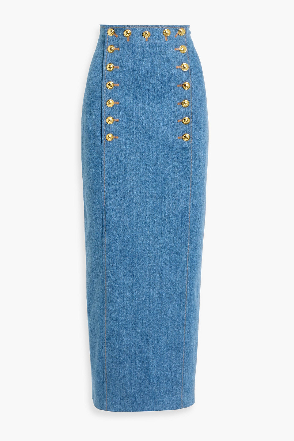 adam lippes - reid denim maxi skirt - blue - us 6