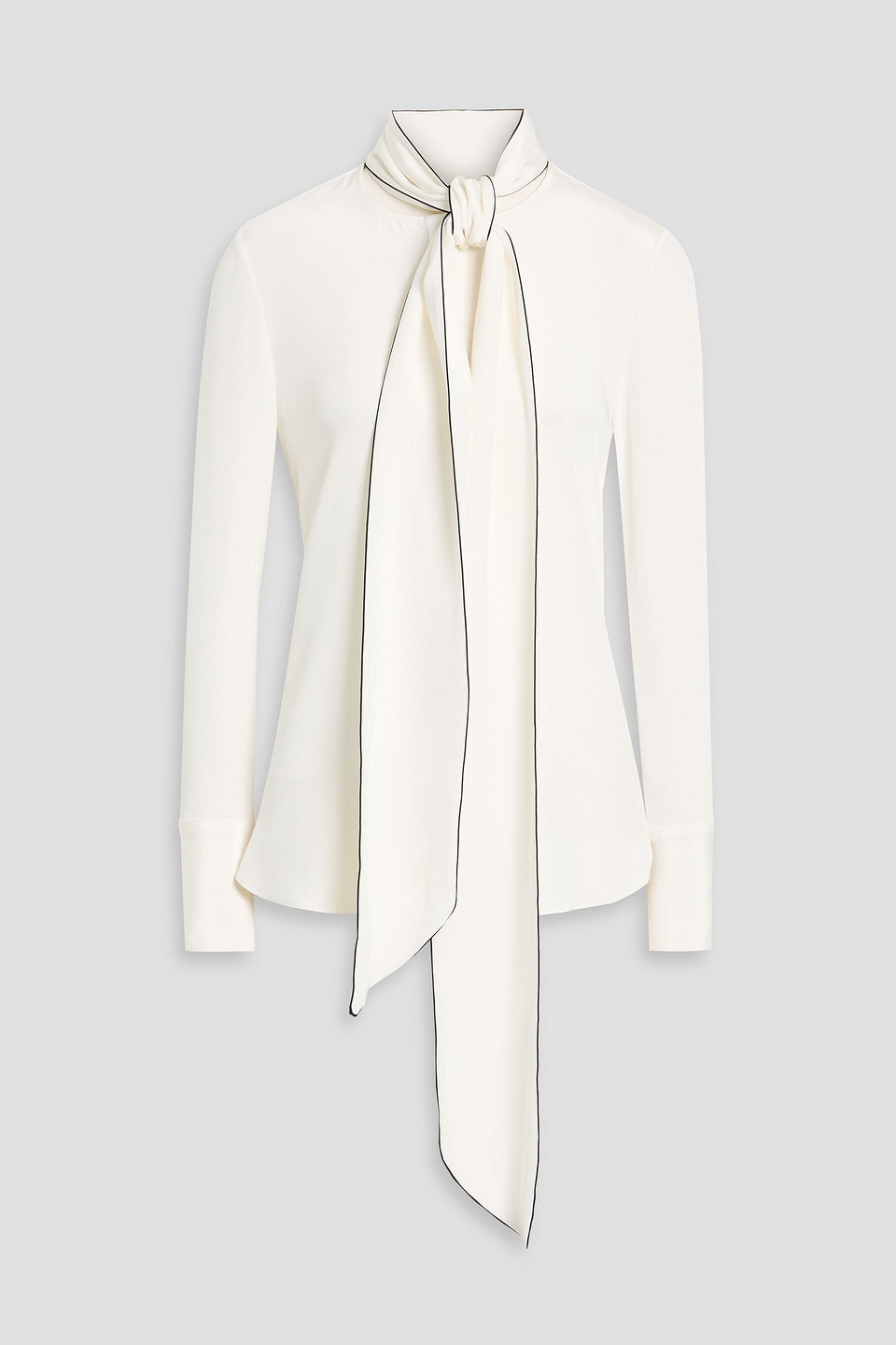 adam lippes - lee tie-neck silk blouse - white - us 12