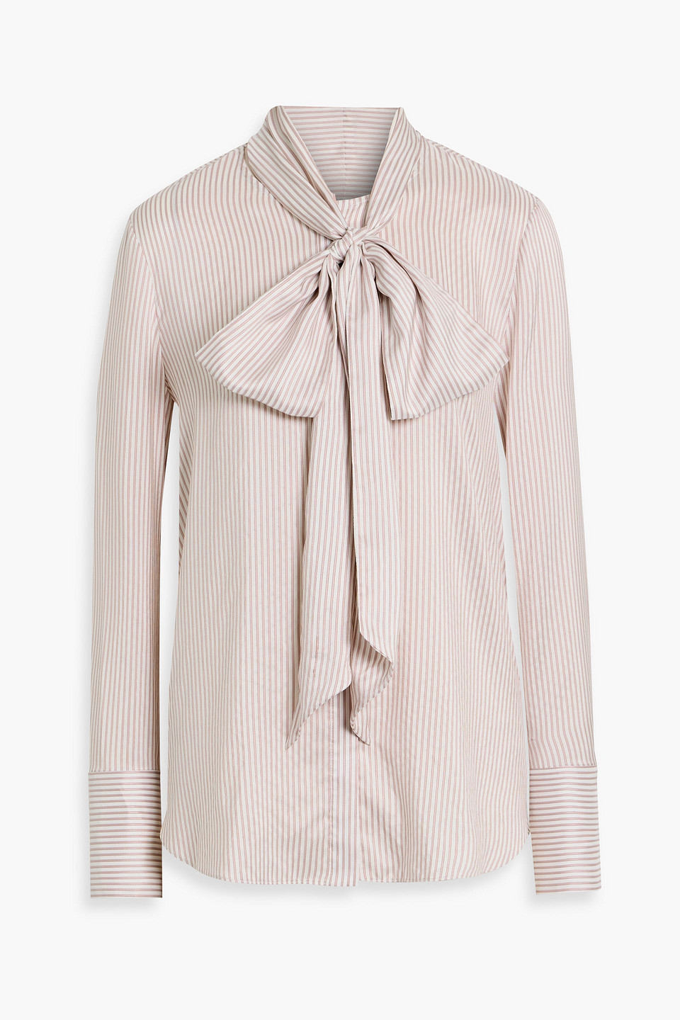 adam lippes - lee tie-neck striped silk blouse - pink - us 0