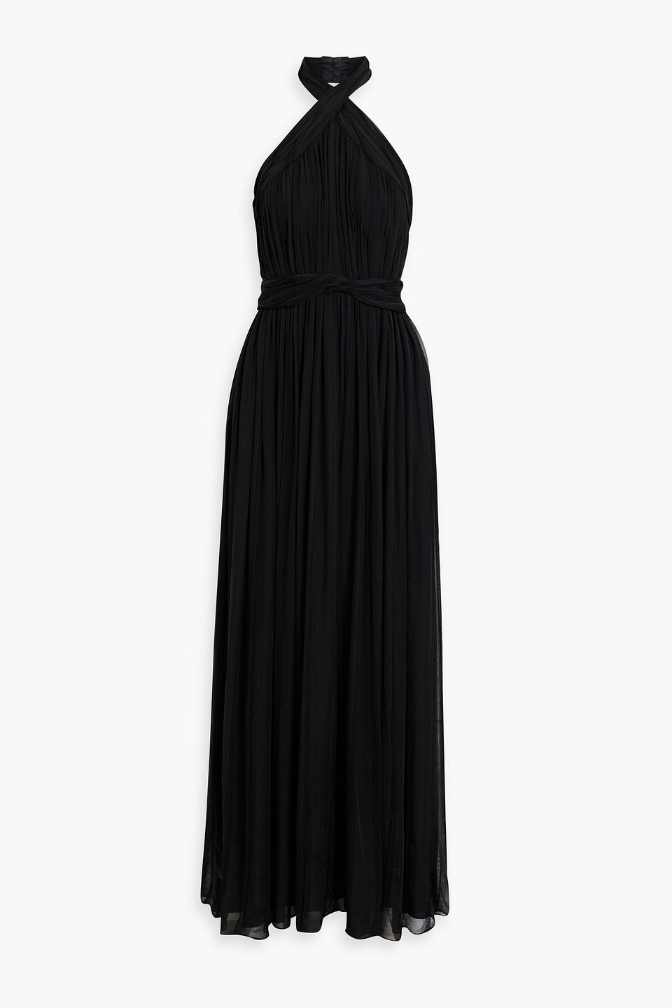 adam lippes - raban silk-blend halterneck maxi dress - black - us 0