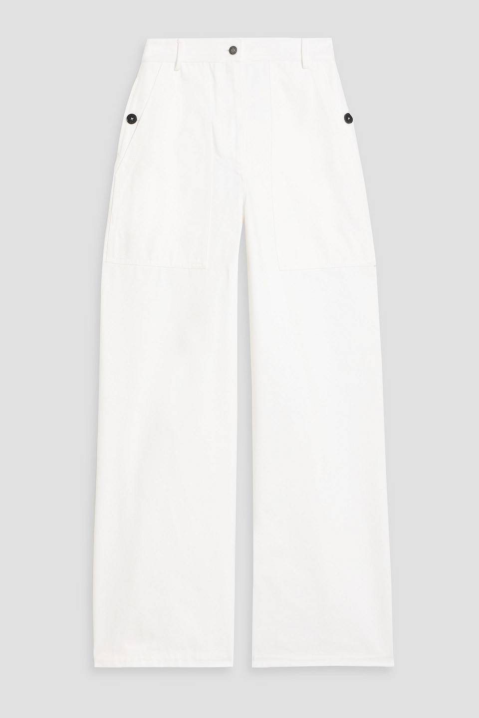adam lippes - jasper high-rise wide-leg jeans - white - us 10