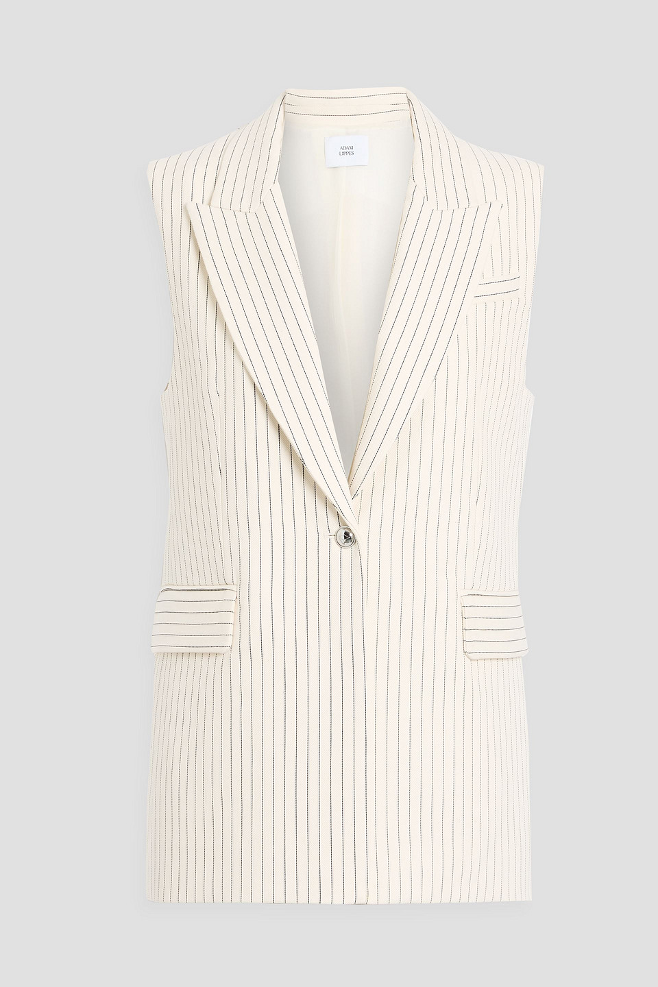 adam lippes - callum pinstriped cotton-blend twill vest - white - s