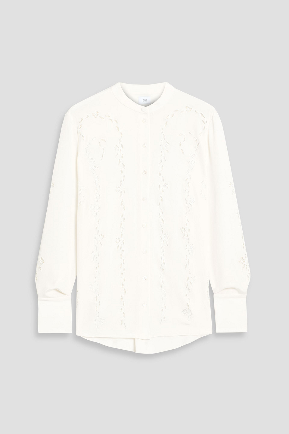 Adam Lippes Farrow Broderie Anglaise Silk Blouse In White