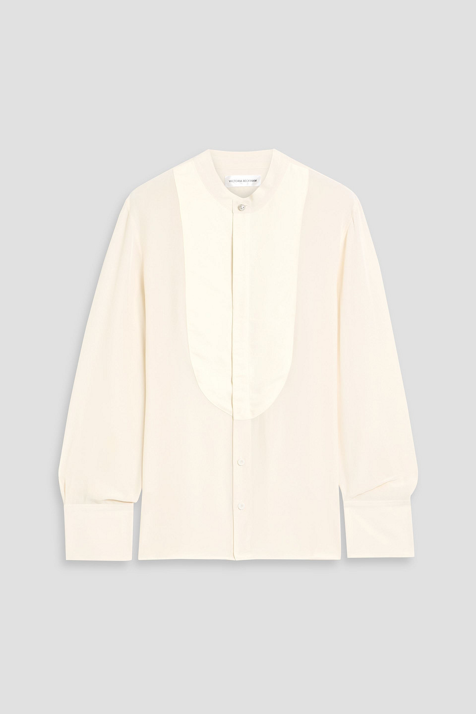 Victoria Beckham Embellished Silk Shirt In White