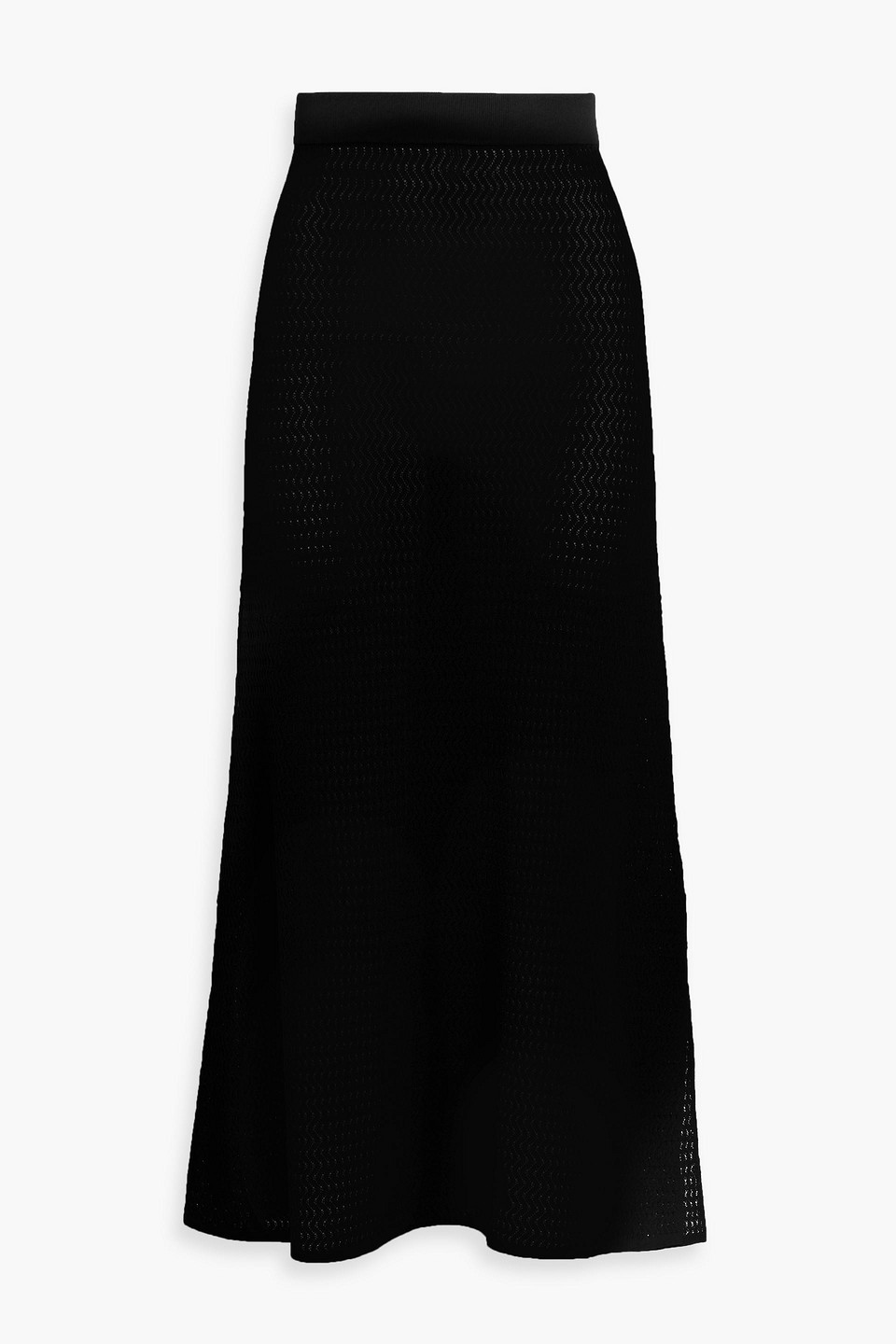 Victoria Beckham Pointelle-knit Midi Skirt In Black