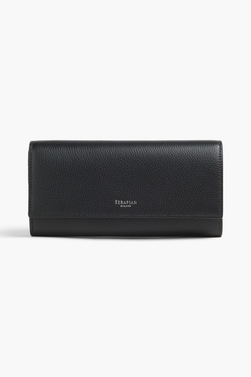 serapian - pebbled-leather continental wallet - black - onesize