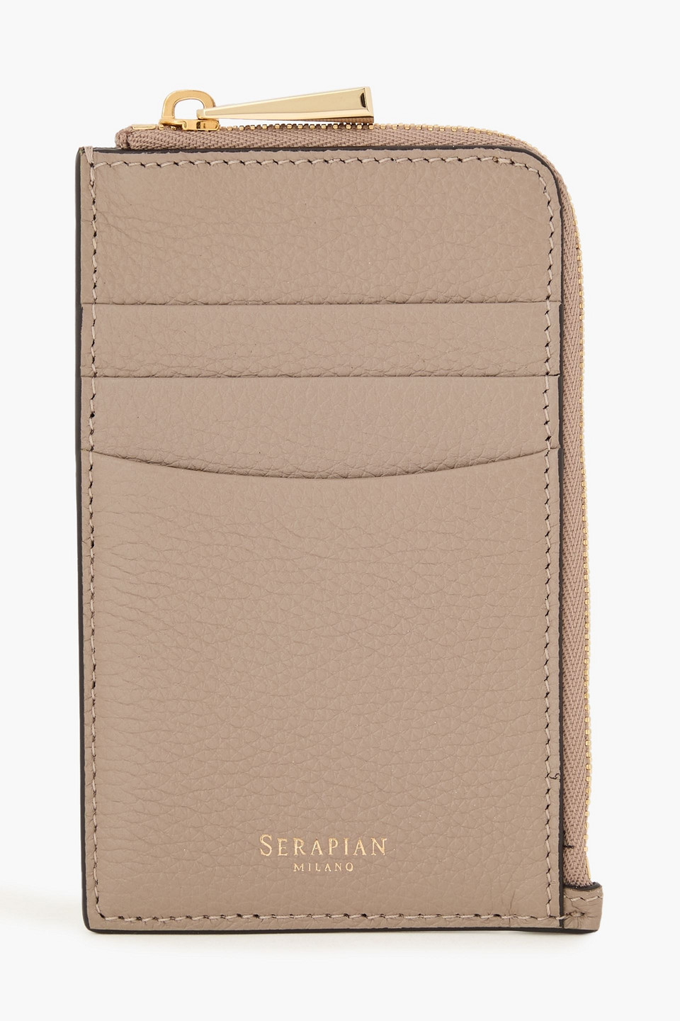 serapian - pebbled-leather cardholder - neutral - onesize