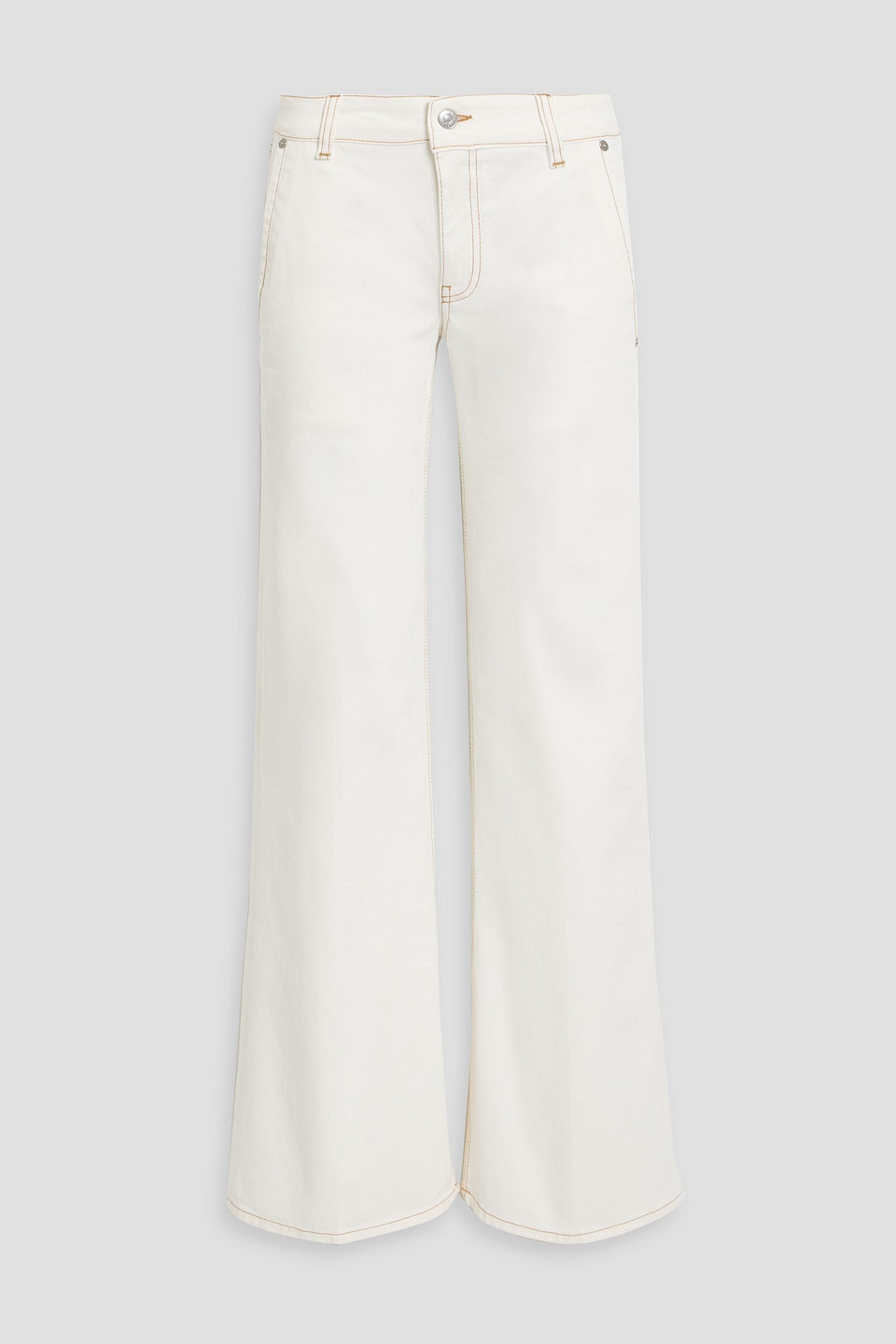 Victoria Beckham Mid-rise Flared Jeans In White