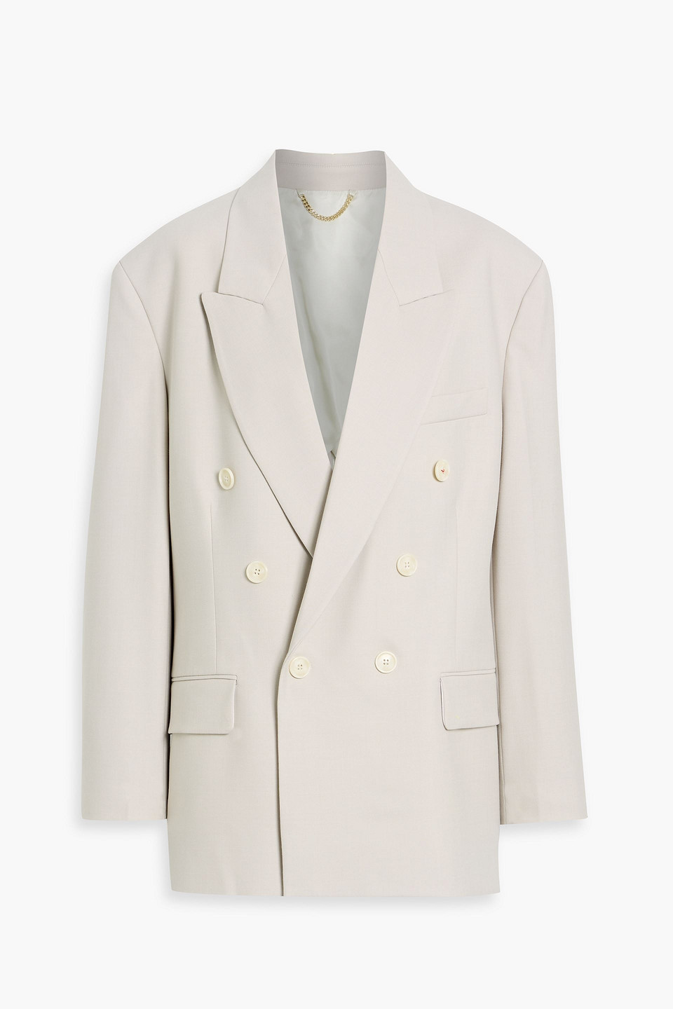 Victoria Beckham Double-breasted Twill Blazer In Gray