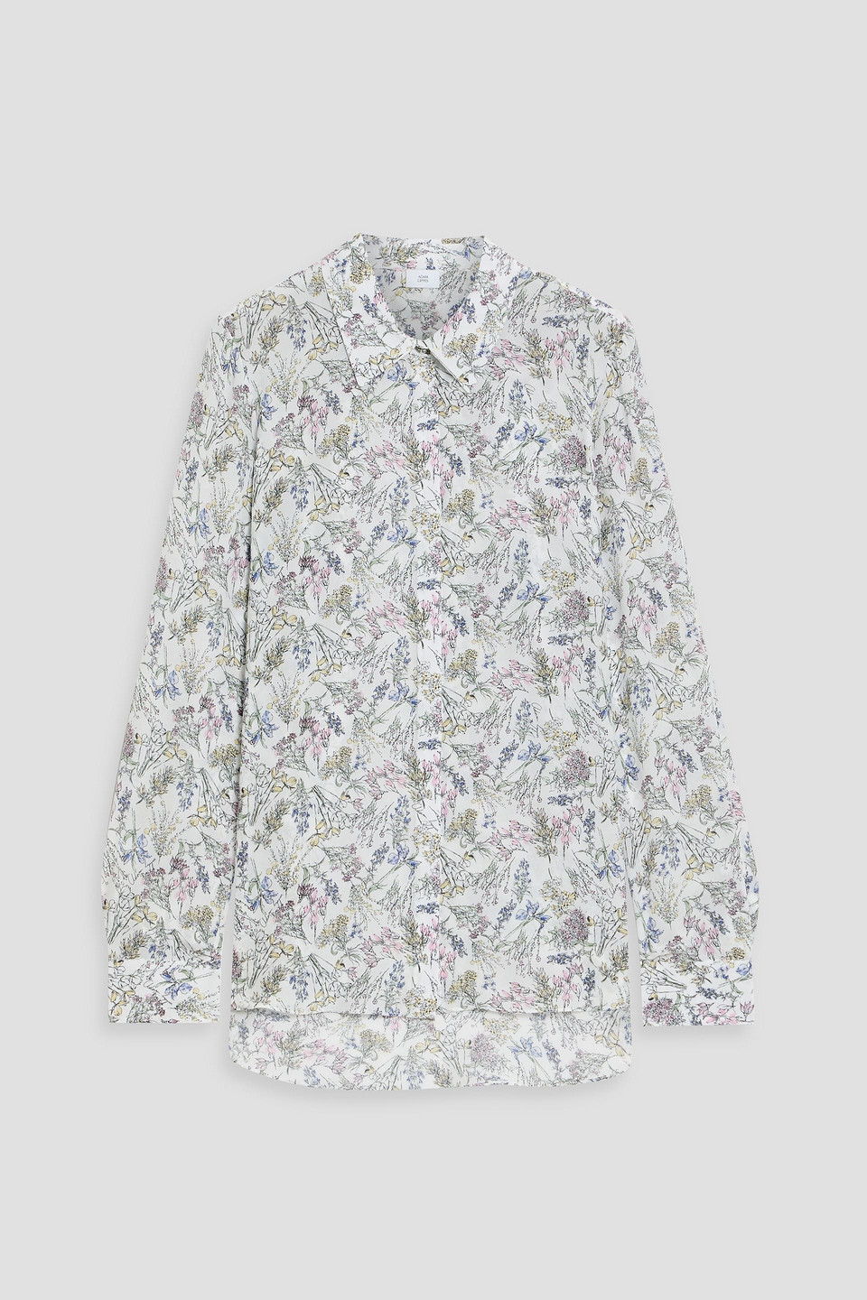 adam lippes - mathias floral-print silk-crepe shirt - white - us 6