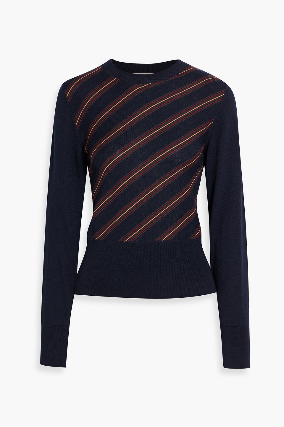 dries van noten - striped merino wool sweater - blue - xs