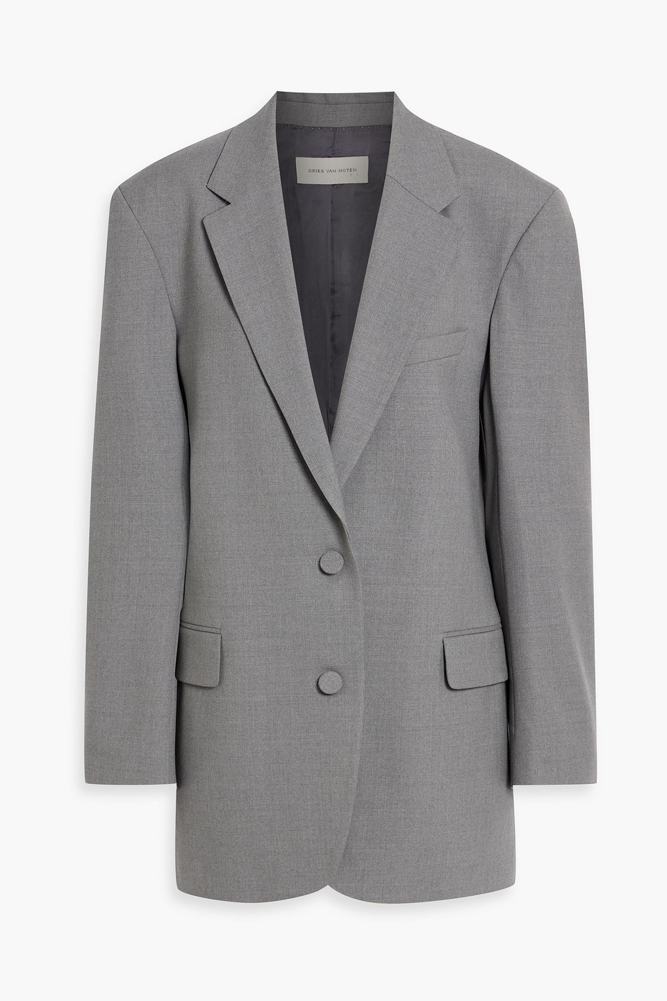 Dries Van Noten Wool-blend Twill Blazer In Gray