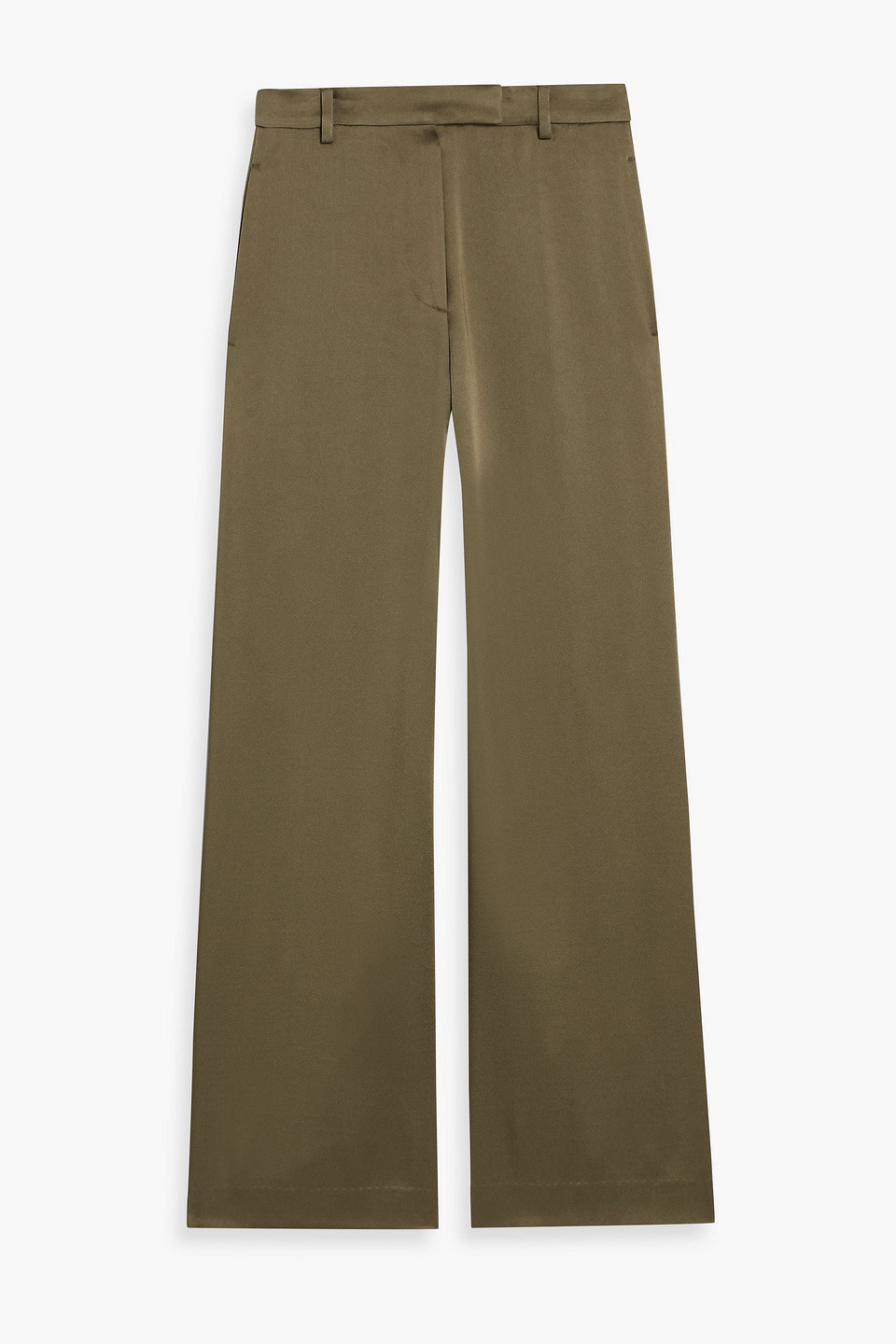 Dries Van Noten Satin-crepe Wide-leg Pants In Green