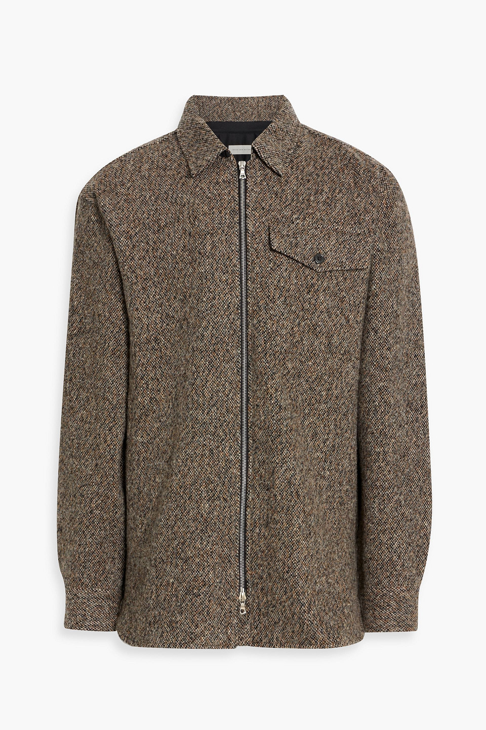 dries van noten - wool-blend tweed jacket - gray - s
