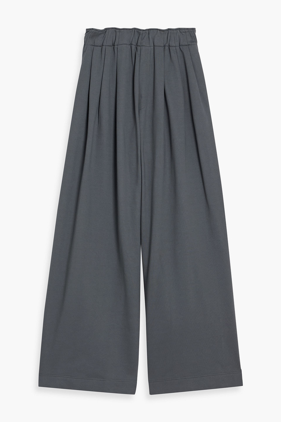 dries van noten - pleated french cotton-terry sweatpants - gray - s