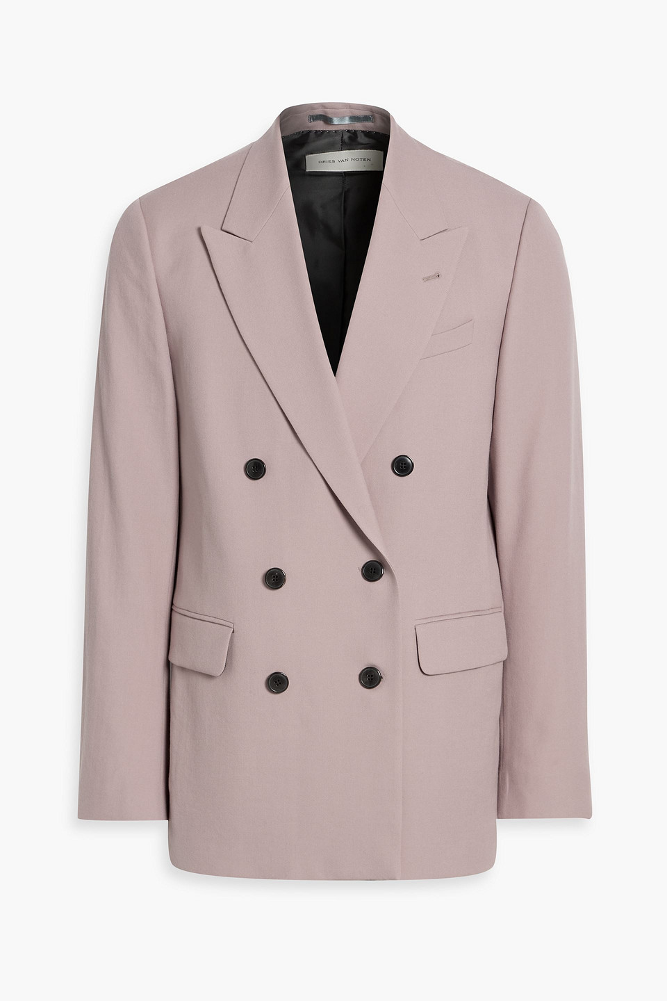 dries van noten - double-breasted wool-twill blazer - purple - it 50