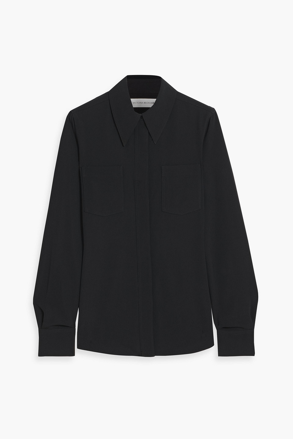 Victoria Beckham Crepe Shirt In Black